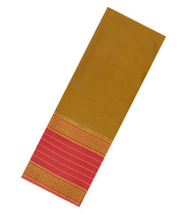 Oil Mustard Woven Mysore Silk Saree With Ganga Jamuna Border-MS3236