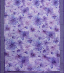 Lavender Printed Synthetic Linen Saree With Floral Motifs-SY0210