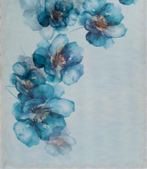 Light Blue Woven Blended Chiffon Saree With Printed Floral Motifs & Embroidered Selvage-EN1910