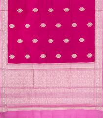 Magenta Woven Banarasi Poona Silk Saree With Zari Buttas & Contrast Border-BP1025