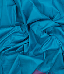 Sky Blue Woven Kanchipuram Silk Saree With Plain Contrast Border-KA14153