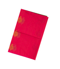 Hot Pink Handloom Silk Cotton Saree With Buttas & Contrast Pallu-SC3635