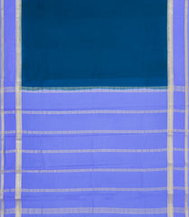 Cyan Woven Mysore Silk Saree With Contrast Zari Border-MS3621