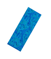 Blue Printed Crepe Silk Saree With Abstract Motifs-PS0925