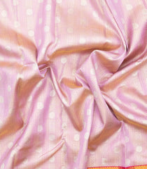 Lavender Handloom Korvai Kanchipuram Silk Saree With Floral Zari Motifs-KA15840