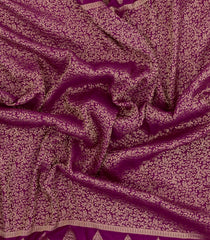 Magenta Woven Mysore Silk Saree With Floral Jaal Motifs-MS3457