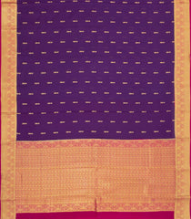 Purple Woven Mysore Silk Saree With Buttas & Contrast Border-MS3503