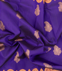 Purple Handloom Korvai Kanchipuram Silk Saree With Contrast Running Border-KA13622