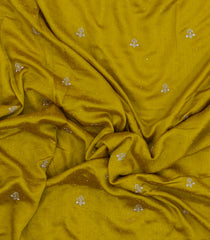 Mustard Synthetic Vichitra Zari Embroidery With Stone Work-BL5467
