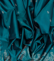 Cyan Handloom Soft Silk Saree With Floral Buttas-SO4016
