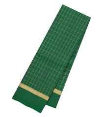 Green Woven Pure Silk Saree With Zari Checks-EC2603
