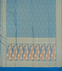 Blue Woven Art Dupion Saree With Floral Zari Motifs-BL5904