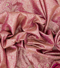 Magenta Woven Pure Silk Saree With Meena Floral & Hand Embroidered Motifs-EN1802