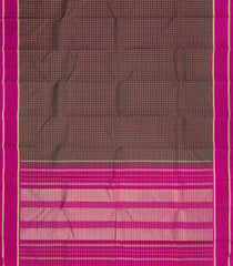 Burgundy Handloom Kanchipuram Silk Saree With Zari Checks-KA15295