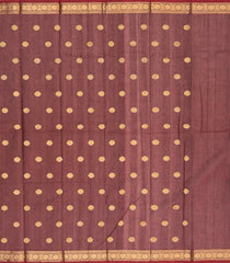 Maroon Handloom Kanchi Cotton Saree With Zari Border-KC1524