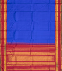 Purple Handloom Korvai Kanchipuram Silk Saree With Crimson Border-KA12854
