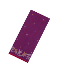 Purple Handloom Ghicha Linen Saree With Meena Buttas -TU3078