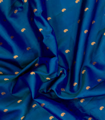 Blue Handloom Gadwal Silk Saree With Buttas & Contrast Border-GA0335