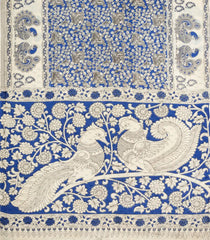 Blue Printed Kalamkari Cotton Saree -KAL1252
