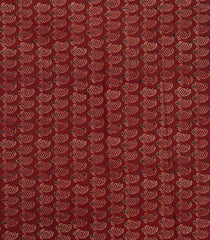 Crimson Woven Bengal Cotton Saree With Stripes & Contrast Border-BG1885