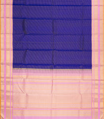 Dark Purple Handloom Korvai Kanchipuram Silk Saree With Vairaoosi Stripes-KA15839