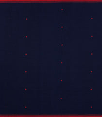 Midnight Blue Handloom Bengal Cotton Saree With Coin Buttas-BG1760
