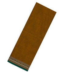 Oil Mustard Woven Chirala Cotton Saree With Contrast Border-CR1416