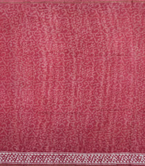 Peach Printed Chanderi Cotton Saree With Floral Motifs-CC1759