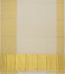 Off White Handloom Kerala Cotton Saree With Evening Morning Border-KEC1062