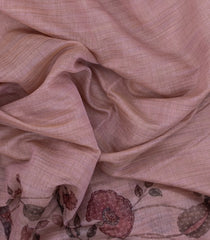 Dusty Pink Printed Synthetic Linen Saree with Jhalar-BL5344