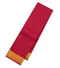 Red Handloom Kanchipuram Silk Saree With Zari Border-KA13968