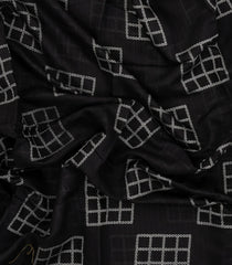 Black Printed Art Chanderi Saree With Zari Border-BL5016