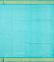 Blue Handloom Silk Cotton Saree With Contrast Zari Border-SC4630