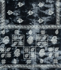 Black Printed Jaipur Cotton Saree With Abstract Motifs-JC1527