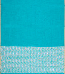 Turquoise Printed Synthetic Linen Saree With Contrast Pallu-SY0330