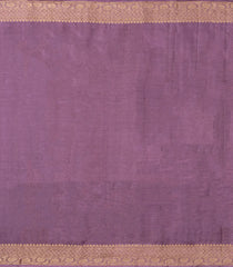Lilac Woven Tussar Silk Saree With Floral Motifs-TU3417