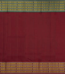 Oil Mustard Handloom Korvai Kanchipuram Silk Saree With Ganga Jamuna Border-KA14496