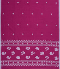 Magenta Handloom Bengal Cotton Saree With Floral Buttas-BG1778