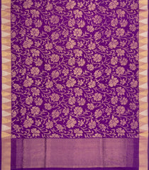Purple Handloom Uppada Silk Saree With Floral Zari Motifs-UP0431