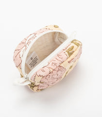Light Peach Cotton Bagru Printed Coin Pouch With Zipper-ACS1059