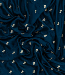 Teal Woven Synthetic Blended Saree With Embroidered Motifs-EN2050