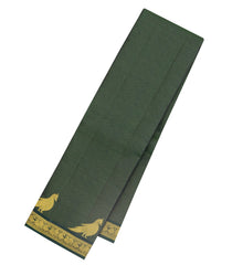 Bottle Green Handloom Kanchipuram Silk Saree With Stripes & Buttas-KA15399