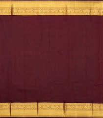 Dark Maroon Handloom Kanchipuram Silk Saree With Meena Annam Motifs-KA14780