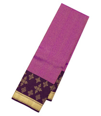 Purple Handloom Kanchipuram Silk Saree With Chevron Motifs-KA14604