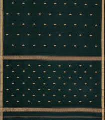 Bottle Green Handloom Maheswari Silk Cotton Saree With Floral Buttas-SC4958