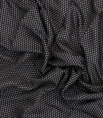 Black Printed Chanderi Cotton Saree With Zari Border-BL5483