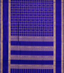 Violet Handloom Silk Cotton Saree With Checks & Buttas-SC4744