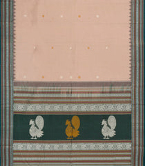 Taupe Handloom Kanchi Cotton Saree With Buttas & Silk Border-KC1752