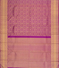 Magenta Handloom Kanchipuram Silk Saree With Floral Vine Motifs-KA15366