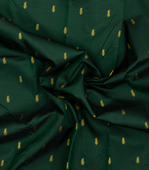 Dark Green Handloom Korvai Kanchipuram Silk Saree With Lord Ram Motifs-KA15889